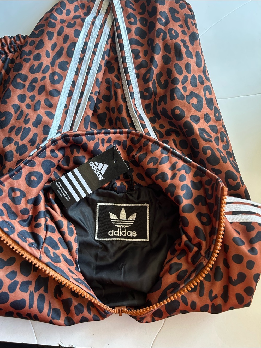 adidas Leopard-Print Zip Jacket - Brown & Black - Picture 5 of 5